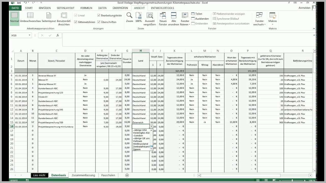 Ungewöhnlich Vorstellung Excel Vorlage Verpflegungsmehraufwendungen