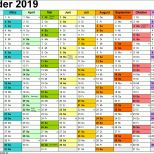 Unglaublich Kalender 2019 Zum Ausdrucken In Excel 16 Vorlagen